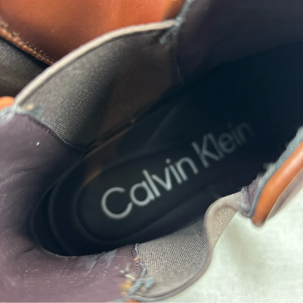 Calvin Klein Mens Fenwick Brown Chelsea Boots Shoes 13M